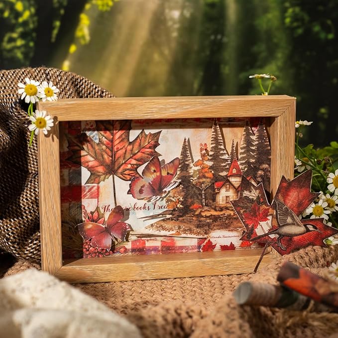 Leaf Scrapbook Paper Set, 180 PCS Vintage Botanical Ephemera for Junk Journaling, Scrapbooking, DIY Crafts, and Art Supplies