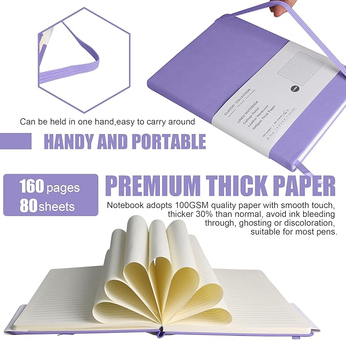 Lined Journal Notebook, (Mauve), 160 Pages, Medium 5.7 inches x 8 inches - 100 gsm Thick Paper, Hardcover