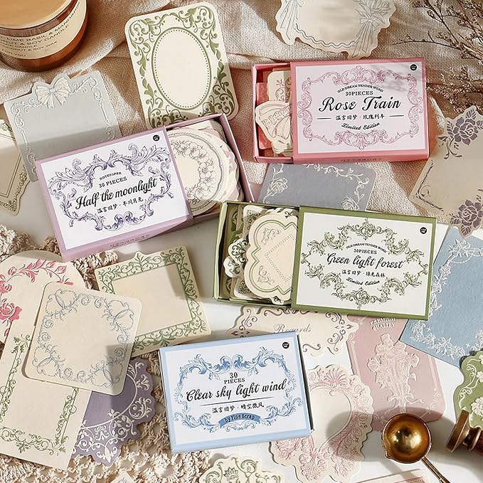 Maxleaf 120pcs Vintage Scrapbooking Letter Writing Paper for Journaling Supplies, Aesthetic Decorative Craft Material Paper for Junk Journals Planner Scrapbook