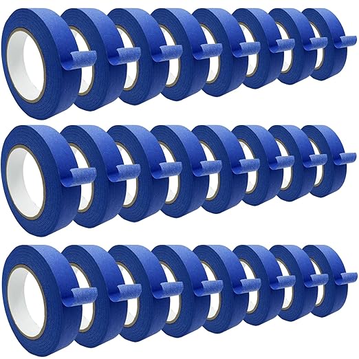 Blue Masking Tape, Painters Tape, Painting Tape (1442.4yd=0.94IN*60.1yd*24), Original Multi-Surface Easy Removal Paint Tape with Medium Adhesive Backing for Indoor Outdoor Use, 24 Rolls