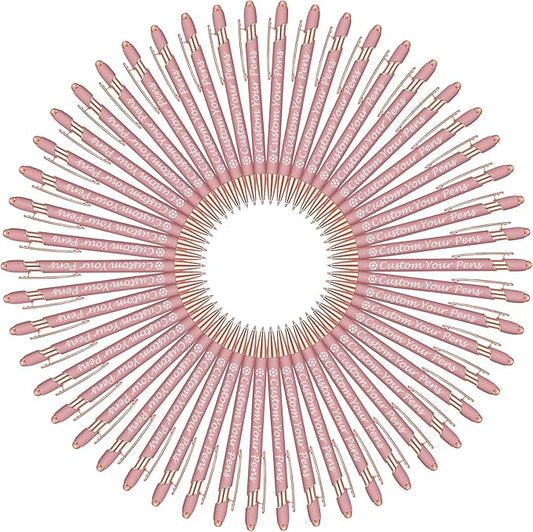 Amlion Personalized Custom Pens with Name Engraved Logo Text,500 Customized Writing Stylus Pen Promotional Item Gift for Men Women Office Business Wedding-Rose Gold