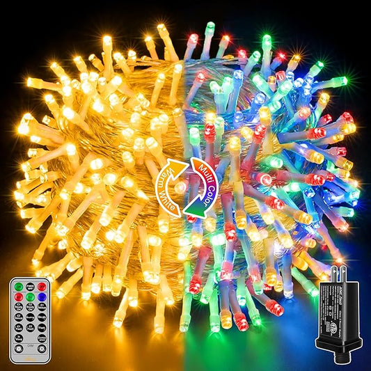 Ollny Christmas Lights, 66FT 200LED Christmas Tree Lights with 11 Modes Remote Control IP44 Waterproof Color Changing Outdoor Christmas Lights for Outside Indoor Patio Xmas Decorations