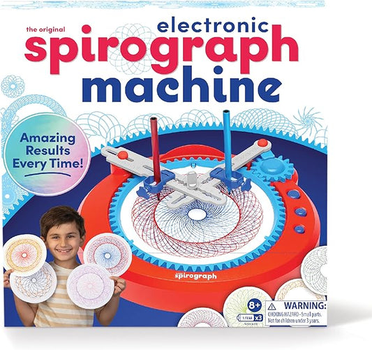 Spirograph Electric Machine - Arts and Crafts, Kids Toys, Art Supplies, Craft Supplies, Drawing Kit, Spiral Art, Classic Gear Design Kit, Case, Pens, Design Sheet Included, Ages 8+