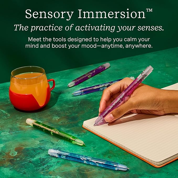 Lifelines Scented Lava Gel Pen Set, 5-Pack (Brights) - 0.5mm Colored Gel Pens Infused with Scented Essential Oil Blends & Mesmerizing Lava - School Supplies for College Kids & Adults