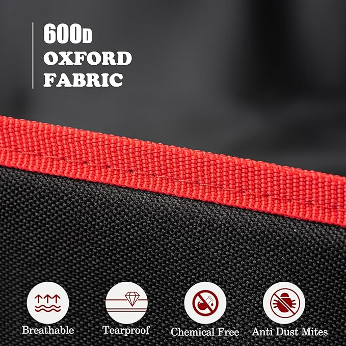 Wrapping Paper Organizer Storage for Christmas Gifts Wrapping Paper Storage, 600D Oxford Fits Ribbon, Ornaments, Holiday Accessories Flexible Partitions and Pockets （Black）