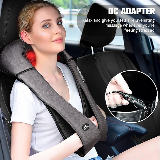 MagicMakers Neck Massager with Heat Gifts for Women, Men, Dad, Mom, Family, Friend, Mothers Day, Fathers Day, Christmas, Shiatsu Kneading Back Massager for Shoulder, Pain Relief, Muscle Soreness