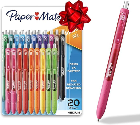 Paper Mate InkJoy Gel Pens, Medium Point (0.7mm), Assorted Colors, 20 Count - Back to School Supplies, Teacher Essentials, Journaling, Writing, Note-Taking