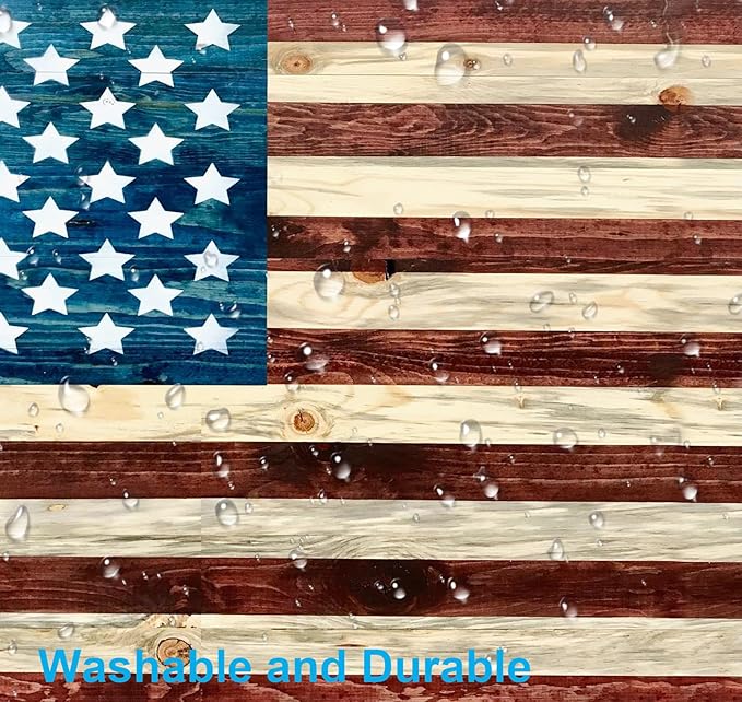 Personalized American Flag Wood Grain Computer Keyboard Desk Pad, Cute Female Office and Study Full Desk Extended Mouse Pad 35.4 x 15.7 Inches