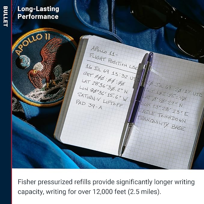 Fisher Space Pen Bullet Pen, Purple Haze, Ballpoint, Brass, Black Ink, Pocket Clip, Gift Box