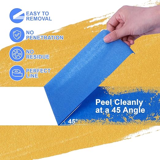 NEOACT 3 Rolls Blue Painters Tape - 4 Inch x 55 Yards Painters Tape,Multi-Surface No Residue Masking Tape for Painting,Home Improvement,Automotive,DIY Craft Arts