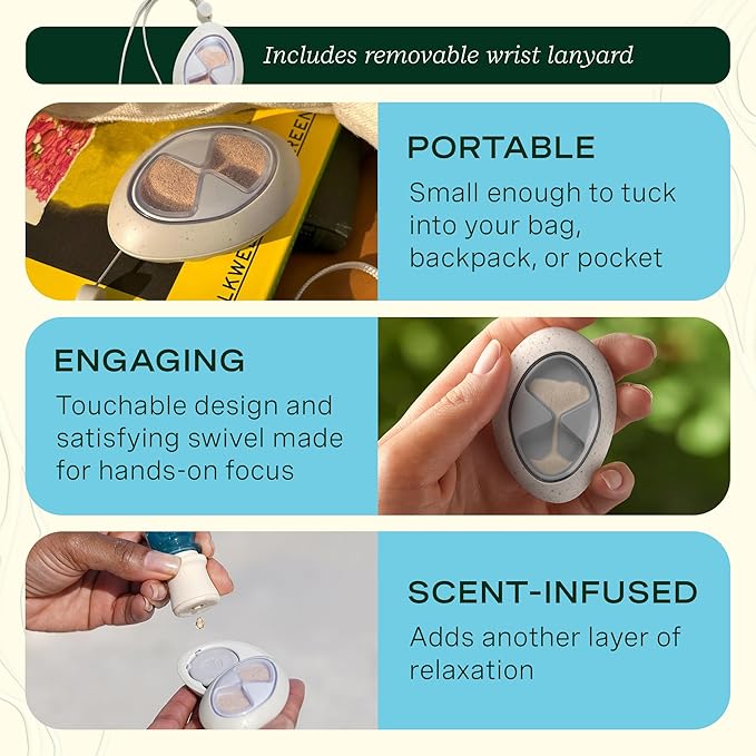 Lifelines Scent-Infused Grounding Stone & Oil Blend Gift Set - Fidgets for Tweens, Teens & Adults with Essential Oil Blend - Stocking Stuffers, White Elephant & Holiday Gifts for Christmas