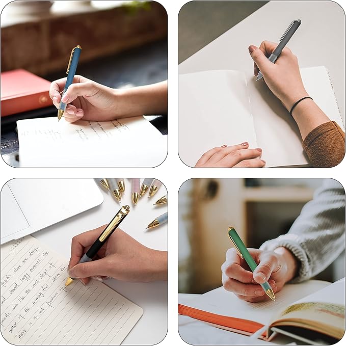 Linbsunne Ballpoint Pens Black Medium Point 1mm Pen with Super Soft Grip Ball Point Pen for Men Women Retractable Pens (18-Count)