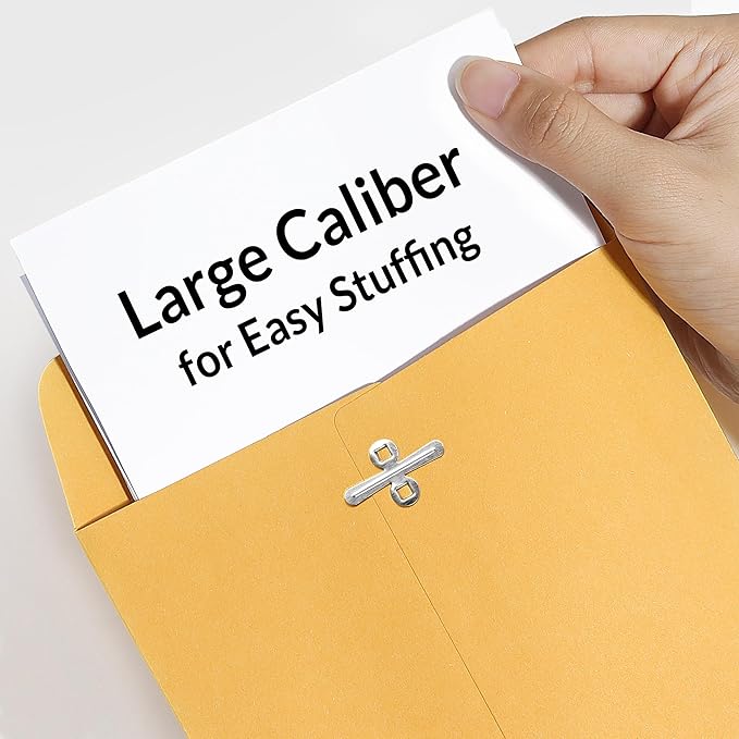 SUNEE Envelops, 6"x9" Brown Kraft Envelopes with Clasp Closure, 28-lb Paper Mailing Envelopes, 100 Count, Great for Filing, Storing or Mailing Documents