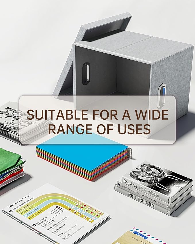 Oterri File Organizer, File Box, File Cabinet for Letter File Folder Storage, Hanging File Organizer for Office/Decor/Home,Document Organizer, 1 Pack,Gray-White-Box Only