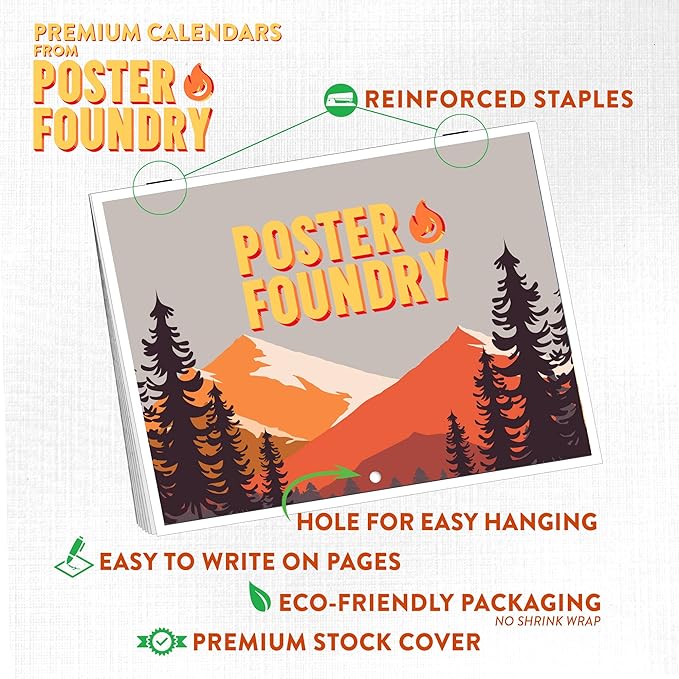 Lighthouse Calendar 2025 Monthly Wall Calender 12 Month | American Made In The USA