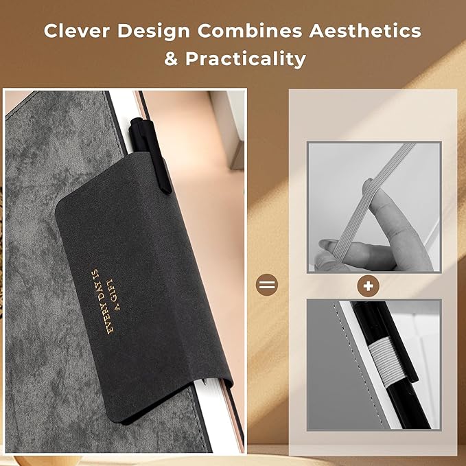 Lined Leather Journals for Writing B5 Large Journaling Notebooks with 100 GSM Thick Paper Journal Notebook for Men & Women with Buckle Closure Travel Work Note Taking Diary, 7.28" x 10.23", Grey