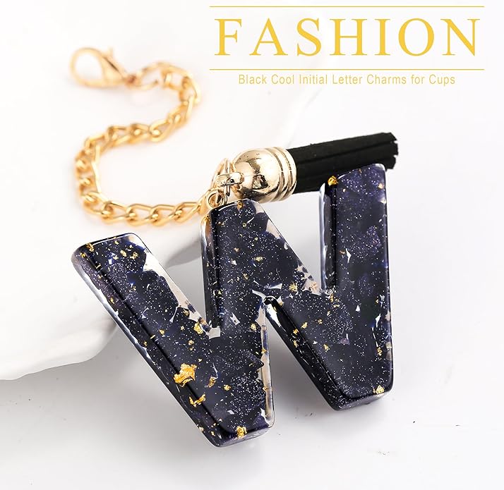 Letter Charm Accessories for Stanley Cup 1 PCS Cute Initial Keychain Handle Charm for Stanley Tumbler for Women