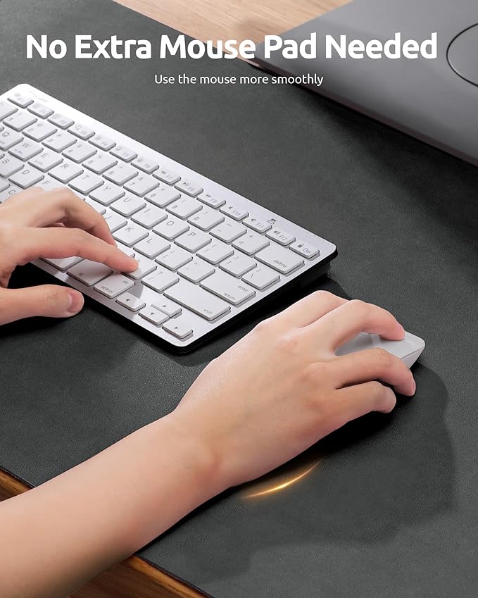 YSAGi Leather Desk Protector, Office Mat, Large Mouse Mat, Non-Slip PU Leather Blotter, Laptop Desk, Waterproof Writing Pad for Office and Home (Dark Grey, 23.6" x 13.8")