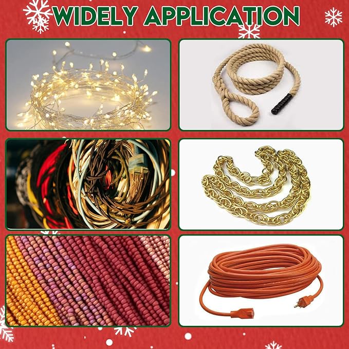 Set of 6 Rope Winder, Strong & Hangable Light & Cord Wind Up Christmas Light Storage for Organizing Christmas Lights & Electric Cords, Each Holds Up to 98 ft (Red, 7inch x 8inch)