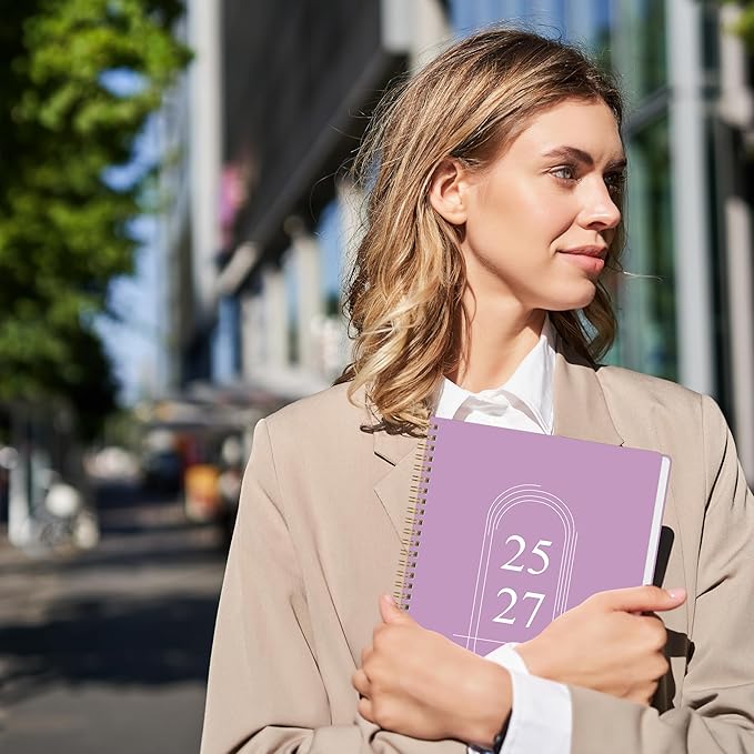 Monthly Planner 2025-2027 - 2 Year Monthly Planner Calendar 2025-2027, July 2025 - June 2027, 7.3" * 9.5", 24 Months Calendar Planner with Waterproof Cover＆Spiral Bound, for Office, School Home Planning - Purple