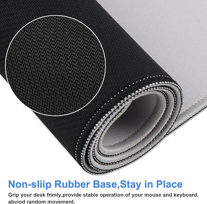 Large Gaming Mouse Pad with Stitched Edges,[27.5x11.8In] Extended Mouse Pad with Non-Slip Natural Rubber Base for Gamer/Desktop/Office/Home (70x30 Greyus)