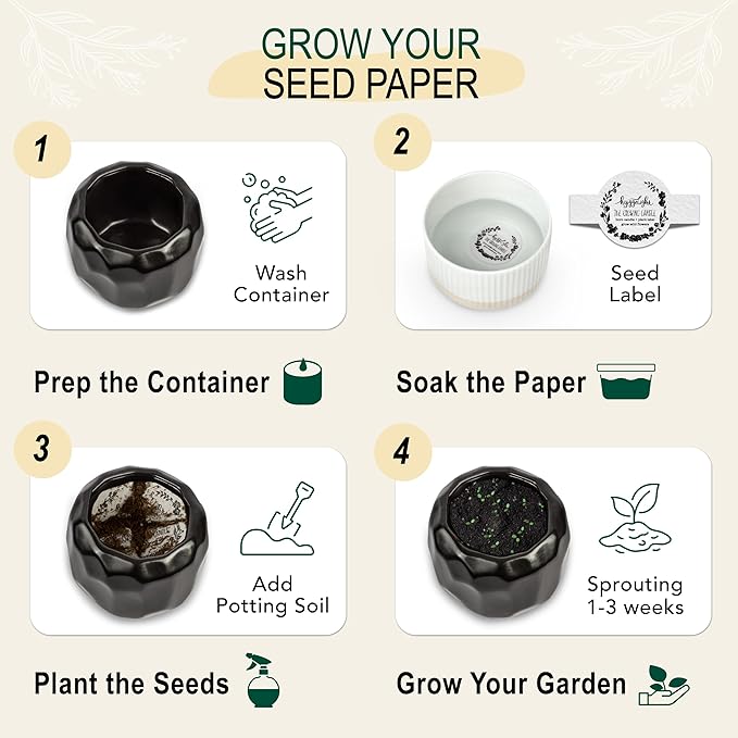 Hyggelight - The Growing Candle, Coffee Scented, 13oz Ceramic Pot, Aromatherapy Candles, 100% Soy, Cream and Espresso Aroma for Home, Emma