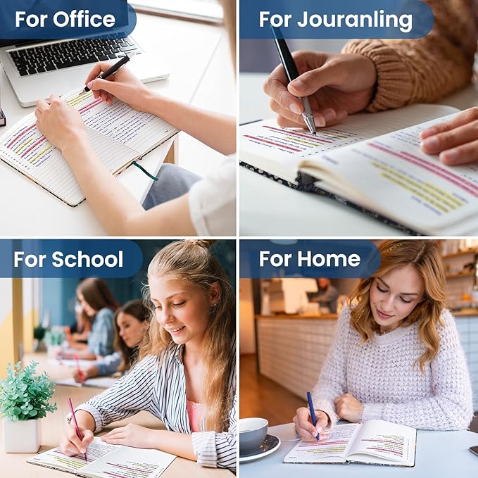 Lined Journal Notebook for Women & Men, Hardcover Leather Journal for writing, A5 College Ruled Notebook for Work & Note Taking, Perfect for Office School Home Supplies, 160 Pages, Watercolor Petal