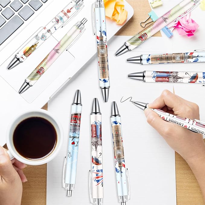 London Ballpoint Pens Bulk - 36 Pcs London Souvenirs Gifts from UK City Travel Ballpoint Pens Retractable Smooth Ball Point Pen British Gifts for Office School Stationery Traveler Supplies