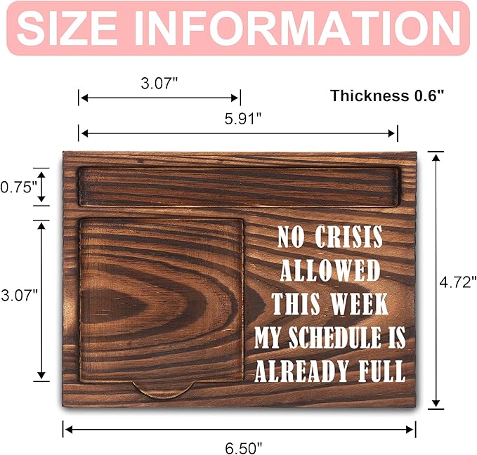 Funny Boss Gifts, Funny Home Office Desk Decor Boss's Day Gifts, Sticky Note Holder, Post-it Note Dispenser for Desk, Wooden Post-it Note & Pen Holder 6.5" x 4.7" - FTA105