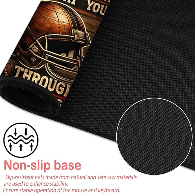 Nuxovilar Professional Large Mouse Pad & Computer Game Mouse Mat (35.4x15.7IN, Vintage Motorcycle Helmet Art) (90 * 40cm Vintage Motorcycle Helmet)