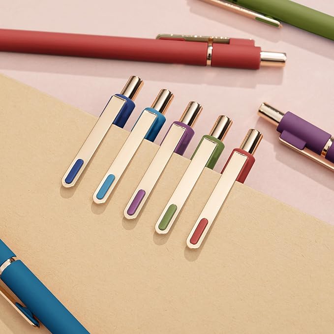 Linbsunne Gel Pens Black Ink Pens for Office 0.5mm Fine Point Pen Smooth Writing Retractable (Vintage-10 pcs)