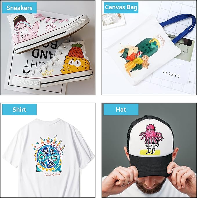 Lelix Fabric Markers, 30 Permanent Colors Dual Tip Fabric Pens for Writing Painting on T-Shirts Clothes Sneakers Canvas Pillowcases, Child Safe & Non-Toxic for Kids Adults