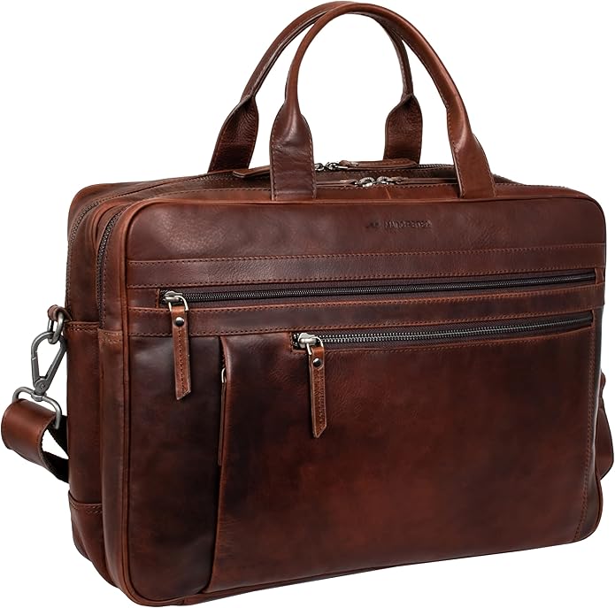Marc Peter Laptop Bag Los Angeles I Leather Shoulder bag for 15.6 inch Laptop I Briefcase for men and women