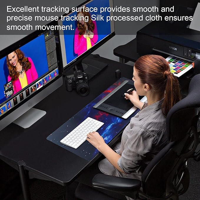 Large Gaming Mouse Pad with Stitched Edges,[27.5x11.8In] Extended Mouse Pad with Non-Slip Natural Rubber Base for Gamer/Desktop/Office/Home (70x30 Anying)