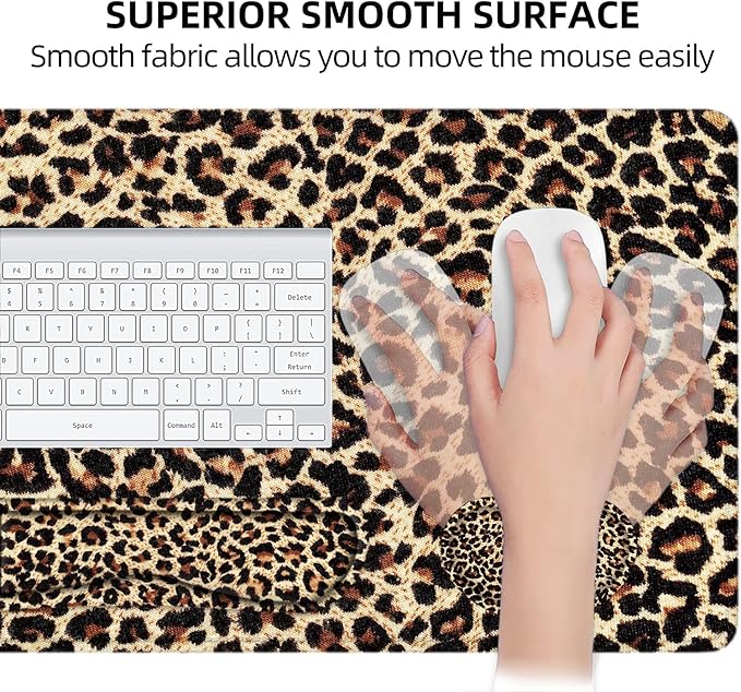 LATEEFAH Desk Mat, Mouse Pad with Wrist Rest, 4-in-1 Large Mouse Pads for Desk, Ergonomic Mouse Pad and Keyboard Wrist Rest Gaming Keyboard Mat for Office, Home