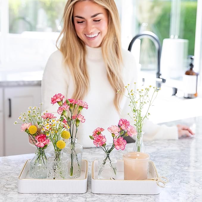 Perfume Tray for Women Valet Tray Night Stand Bedside Organizer| Perfume Organizer Catchall| Perfume Trays for Dresser Vanity Tray for Dresser Countertop| Perfume Holder