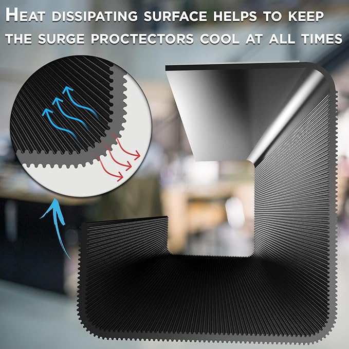 No-Screw Under Desk Cable Management Tray - Self-Adhesive Installation, Cord Management, Cable Tray, Under Desk Wire Organizer - Black Set of 4