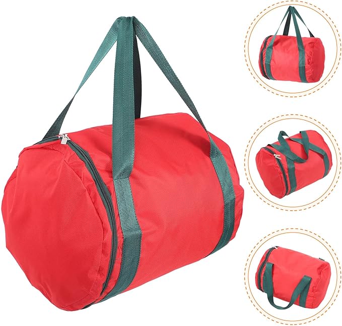 PRETYZOOM Christmas Light Storage Bag with Zipper and Handles Oxford Container for Xmas Lamp Organization Dustproof Round Holiday Cord Keeper Easy Carry Holiday Decoration Organizer