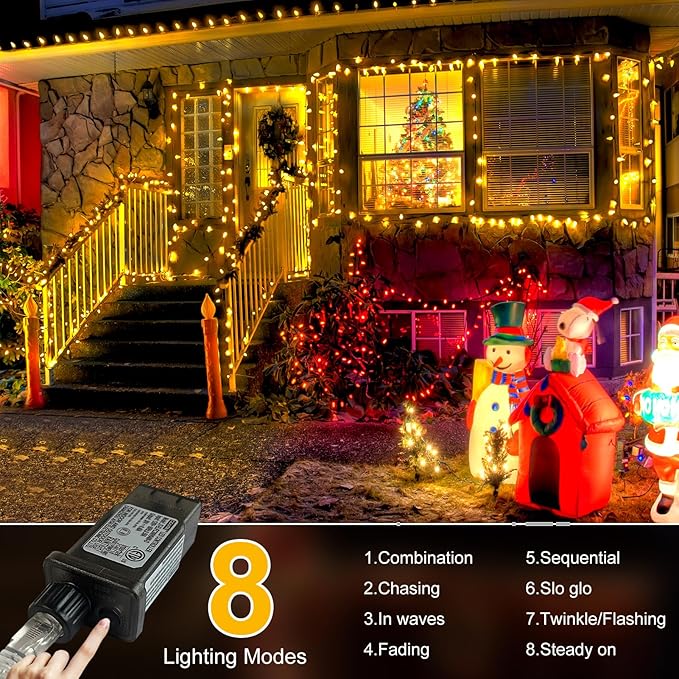 Outdoor Fairy Lights Waterproof, Plug in String Lights with 8 Modes Timer, 393Ft 1000 Twinkle LED Outdoor & Indoor Decor for Girl's Bedroom/Garden/Patio/Yard/Wedding/Holiday Party