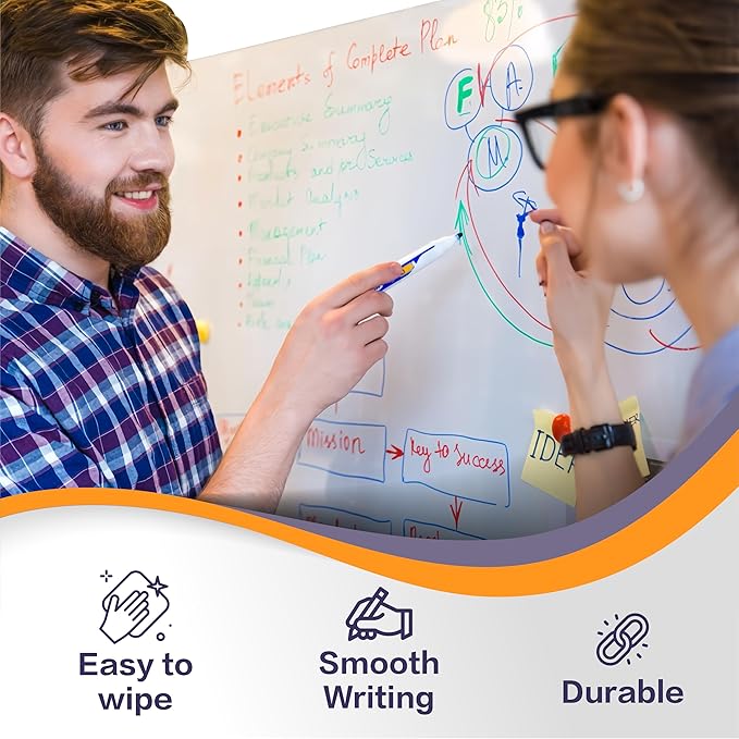 Magnetic Whiteboard Sticker - Adhesive Backing 60'' x 36'' Dry Erase Board for Wall Whiteboard Contact Paper for Kids Office Home Include Marker Magnet Eraser