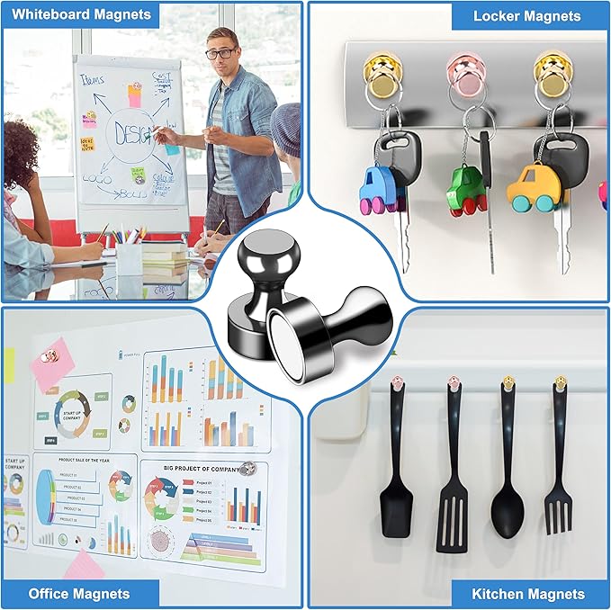 LOVIMAG Fridge Magnets 16Pcs Refrigerator Whiteboard Small Strong Magnet Classroom Kitchen Accessories Decorative Locker Set Decor Must Haves Office Calendar Refrigerador Magnetic Cute Crafts