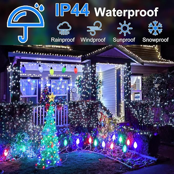 Outdoor Fairy Lights Waterproof, Plug in String Lights with 8 Modes Timer, 98Ft 300 Twinkle LED Outdoor & Indoor Decor for Girl's Bedroom/Garden/Patio/Yard/Wedding/Holiday Party