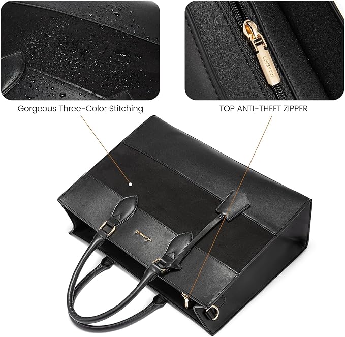 LOVEVOOK Laptop Tote Bag for Women, Work Totes Business Office Computer Briefcase with Clutch Purse