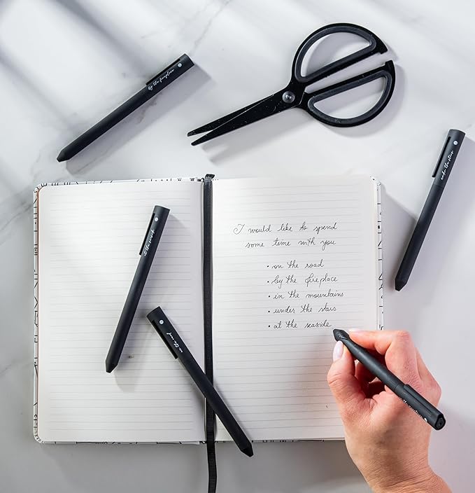 DIVERSEBEE Black Gel Ink Pens, 0.5 mm Gel Pens Fine Point, Bible Pens No Bleed Through with Cute Fine Tip, Bible Study Journaling Supplies, 5 Pack Gel Pen Set