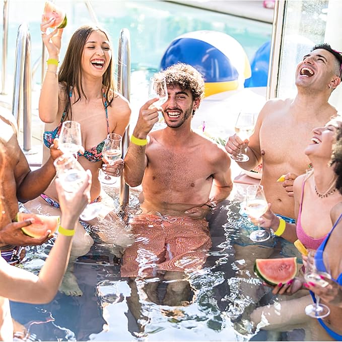 REHALY 1400 Pack Yellow Neon Wristbands for Events - Waterproof & Tear-Resistant Paper Wristbands with Adhesive Closure