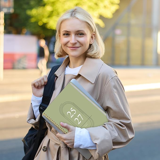 Monthly Planner 2026-2027 - 2 Year Monthly Planner Calendar 2026-2027, Jan. 2026 - Dec. 2027, 7.3" * 9.5", 24 Months Calendar Planner with Note Pages, for Office, School Home Planning - Green