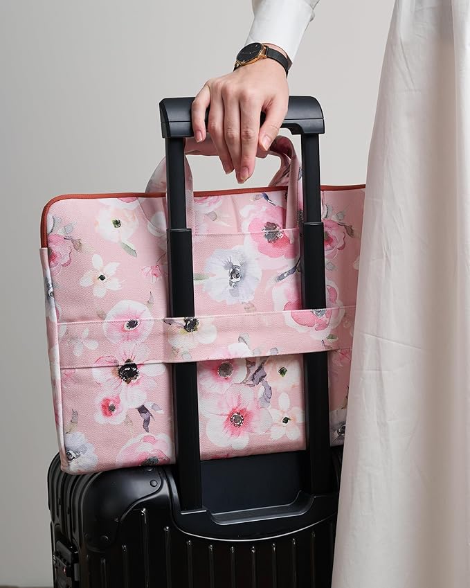 Maison d'Hermine Laptop Bag upto 13.5 inch Stain and water repellent Cotton canvas - Romantic Poppy