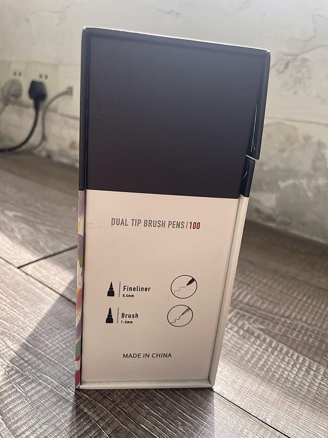 hhhouu 100 Colors Fine Tip Markers Dual Tip Brush Pens Art Markers Set for Adult Coloring Drawing Bullet Journals Planners Hand Lettering Calligraphy HO-100B