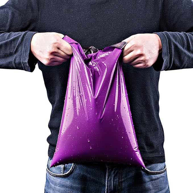 Metronic Poly Mailers 12x15.5 100 Pack, Medium Size Shipping Bags for Clothing, Strong Self-Seal Mailers Poly Bags Shipping Envelopes, Thick Mailing Bags Package Bags for Small Business, Purple