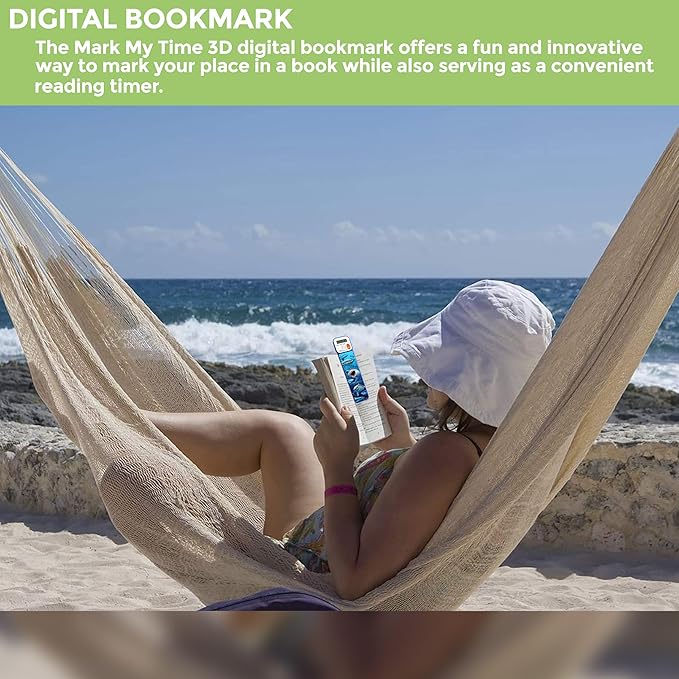 Mark-My-Time - Digital Bookmark - Mark My Time Reading Timer and Bookmark for Kids, Cool Bookmarks and Reading Incentives, Christmas Gift & Stocking Stuffer for Book Lovers - 3D Shark